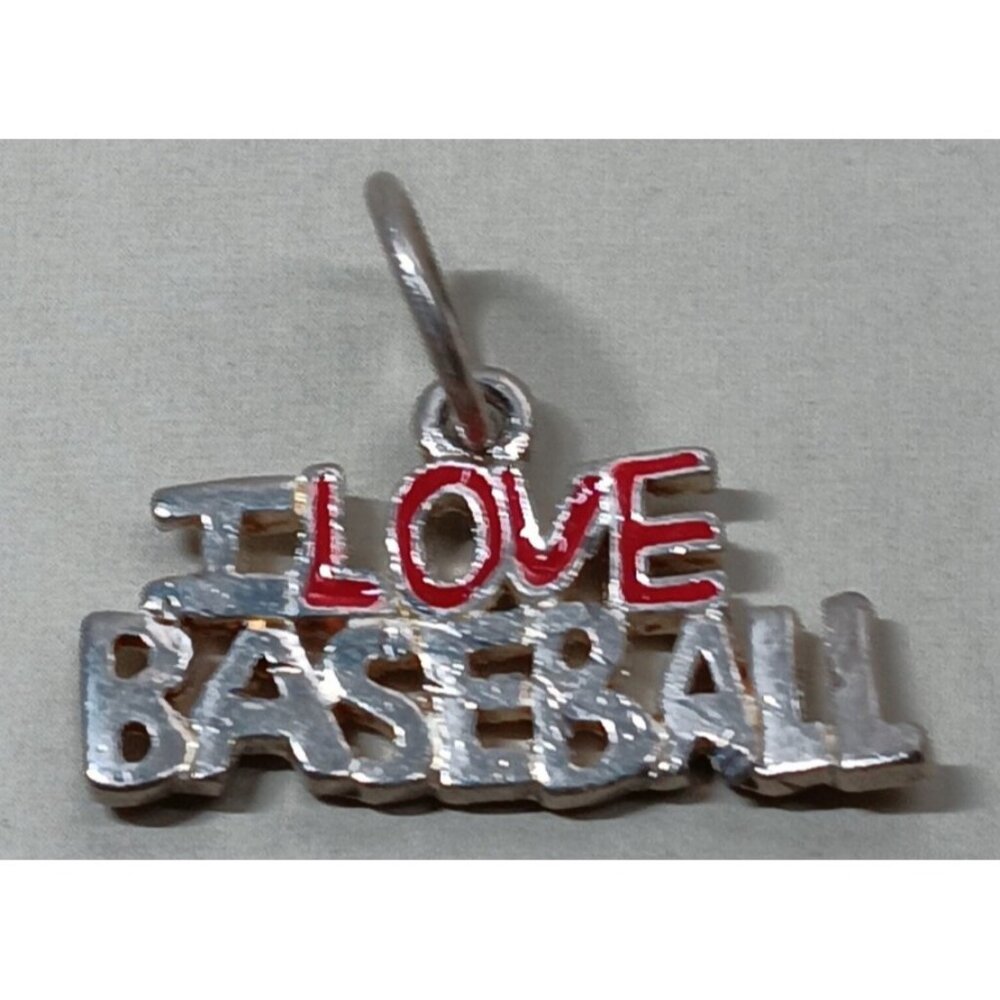 I Love Baseball Charm for Bracelet or Necklace